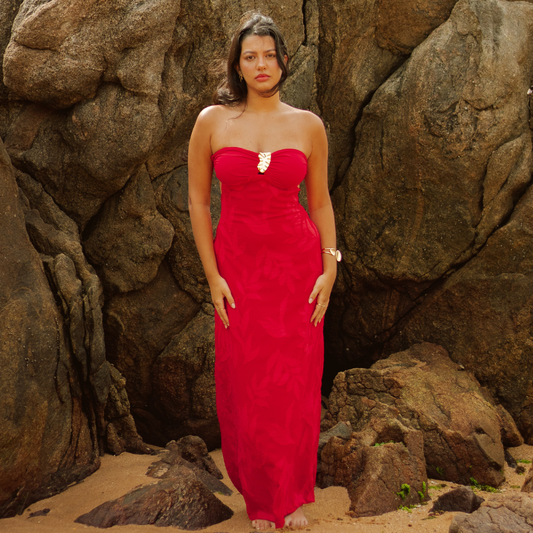 Vestido Carmen Vermelho (prazo de 5 dias úteis para disponibiliza-lo após a compra)