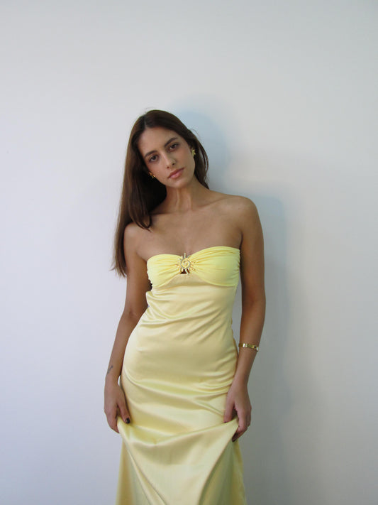 Vestido Bela Amarelo Manteiga-Sol