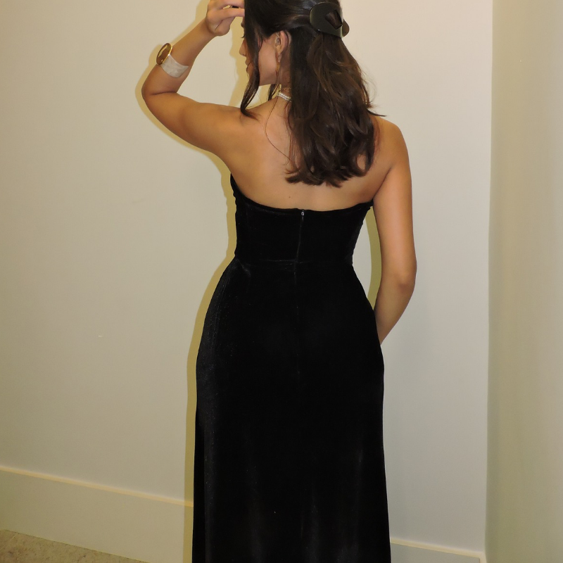 Vestido Helena Veludo Preto (prazo de 7 dias úteis para disponibiliza-lo após a compra)