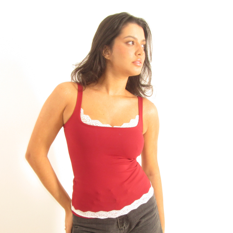 Regata Vivi- Red Mocha e Amarelo Lima