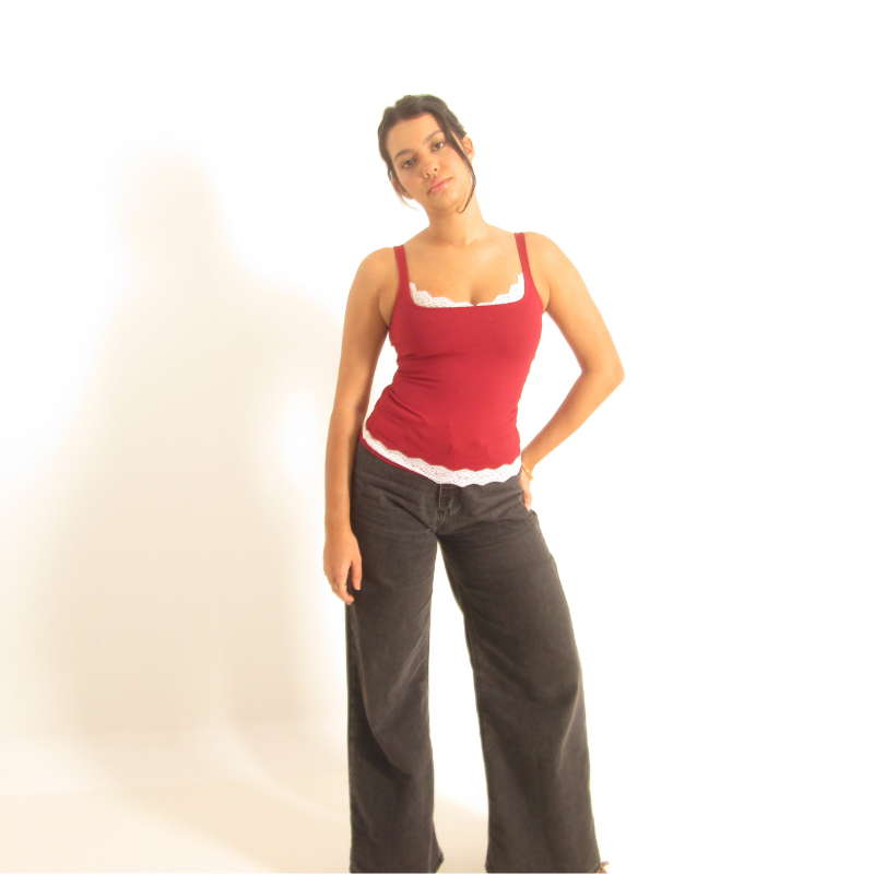 Regata Vivi- Red Mocha e Amarelo Lima